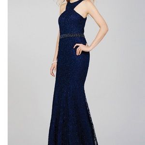Navy Blue Jovani floor length prom dress
